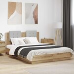 vidaXL Cadre de lit avec tête de lit Chêne artisanal 120 x 200 cm