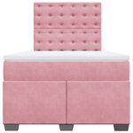 vidaXL Sommier à lattes de lit avec matelas rose 120x190 cm velours