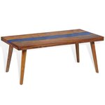 vidaXL Table basse Teck Résine 100x50x40 cm