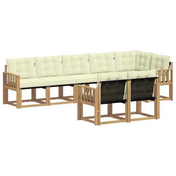 vidaXL Ensemble de canapés d'extérieur 8 pc Blanc et crème