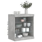 vidaXL Buffet avec lumières LED gris béton 60 5x37x67 cm