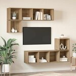 vidaXL Ensemble meuble TV 4 Pièces chêne artisanal 37 x 37 x 142.5 cm