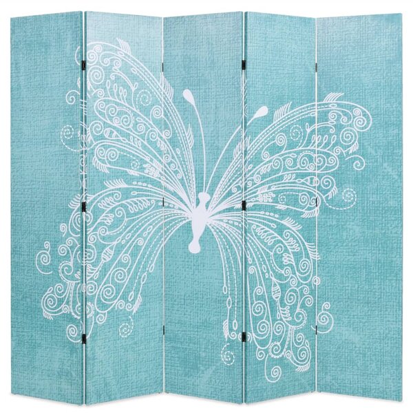vidaXL Cloison de séparation pliable 200 x 170 cm Papillon Bleu