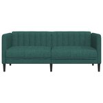 vidaXL Canapé 2 places vert foncé tissu