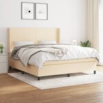 vidaXL Sommier à lattes de lit avec matelas Crème 180x200 cm Tissu
