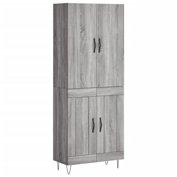 vidaXL Buffet haut Sonoma gris 69 5x34x180 cm Bois d'ingénierie