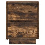 VidaXL Table de chevet avec lumières LED chêne fumé 38x34x50 cm