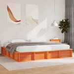 vidaXL Cadre de lit Marron cire 210 x 118 x 30 cm Pin massif