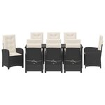 vidaXL Ensemble de salle à manger pour jardin 9 Pièces Noir polyrotin