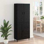 vidaXL Haut Armoire avec tiroir Chêne noir 69 5 x 34 x 180 cm