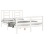 vidaXL Cadre de lit sans matelas blanc 140x190 cm bois massif