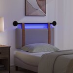 vidaXL Tête de lit suspendue Avec lumière LED Taupe PU antique