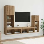 vidaXL Meubles TV muraux 4 Pièces Chêne artisanal Bois d'ingénierie