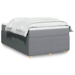 vidaXL Sommier à lattes de lit et matelas gris clair 120x190 cm tissu