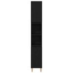 vidaXL Cabinet de salle de bain avec porte Chêne noir 30 x 30 x 190 cm