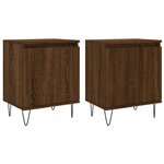 vidaXL Tables de chevet 2Pièces chêne marron 40x30x50cm bois d'ingénierie
