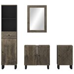 vidaXL Ensemble de meubles de salle de bain 4 Pièces noir manguier massif
