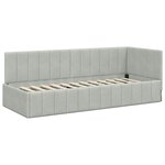 vidaXL Cadre de lit d'angle Gris clair 80 x 200 cm Velours