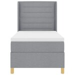vidaXL Lit à ressorts avec matelas Gris clair 80 x 200 cm tissu
