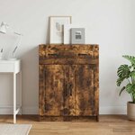 vidaXL Buffet Chêne fumé 66 x 34 5 x 87 cm Bois d'ingénierie