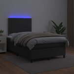 vidaXL Sommier à lattes de lit avec matelas et LED Noir 120x200 cm