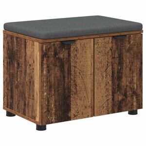 vidaXL Banc d'entrée avec coussin Bois ancien 60 x 38 x 46 cm