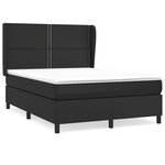 vidaXL Sommier à lattes de lit avec matelas Noir 140x190 cm Similicuir