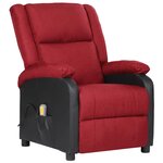 vidaXL Fauteuil de massage rouge bordeaux similicuir et tissu