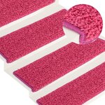 vidaXL Tapis d'escalier 15 Pièces 65x21x4 cm Rose