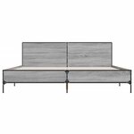 vidaXL Cadre de lit sonoma gris 200x200 cm bois d'ingénierie et métal