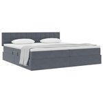 vidaXL Lit de Rangement avec matelas Gris foncé 200 x 200 cm Velours