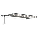 vidaXL Store rétractable manuel avec LEDs Gris clair et blanc