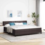 vidaXL Lit à ressorts avec matelas Marron foncé 200 x 200 cm Polyester