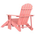 vidaXL Chaise de jardin Adirondack avec pouf bois de sapin solide rose