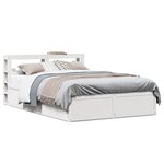 vidaXL Cadre de lit avec tête de lit blanc 160x200 cm bois pin massif