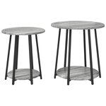 Table d'appoint vidaXL 2 pièces Gris Sonoma en bois d'ingénierie et métal