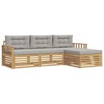 vidaXL Ensemble de canapés d'extérieur 4 pc Blanc et gris clair