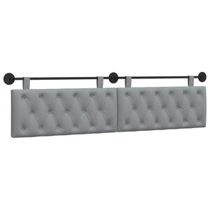 vidaXL Tête de lit suspendue Gris clair Tissu