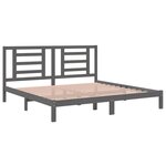 vidaXL Cadre de lit Gris Bois de pin massif 200x200 cm