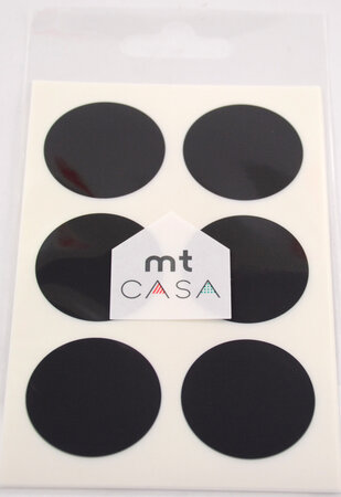 Masking Tape MT Casa Seal Sticker rond en washi noir - black