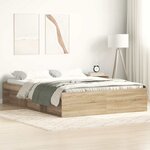 vidaXL Cadre de lit sans matelas chêne sonoma 120x190 cm