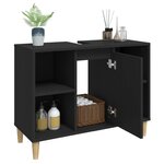 vidaXL Meuble d'évier noir 80x33x60 cm bois d'ingénierie