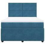 vidaXL Sommier à lattes de lit et matelas Bleu foncé 140x200cm Velours