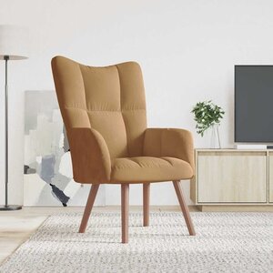 vidaXL Chaise de relaxation Marron Velours