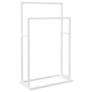 vidaXL Porte-serviettes sur pied Blanc 48x24x78 5 cm Fer