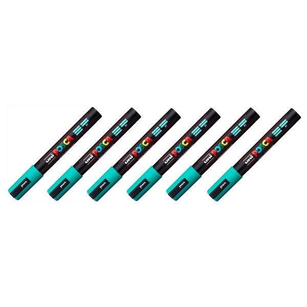 Marqueur pointe conique moyenne pc5m 1 8 - 2 5mm vert emeraude x 6 POSCA