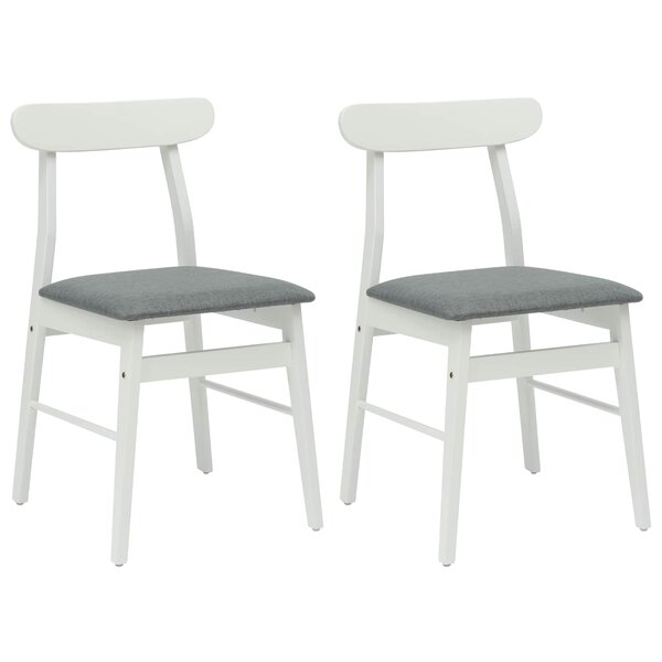 vidaXL Chaise de salle à manger 2 pc Bois de Caoutchouc Massif