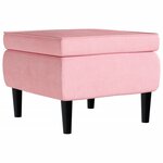 vidaXL Fauteuil à oreilles avec tabouret rose velours