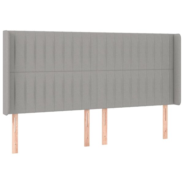 vidaXL Tête de lit avec oreilles Gris clair 163x16x118/128 cm Tissu