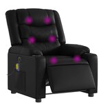 vidaXL Fauteuil de massage inclinable électrique noir similicuir